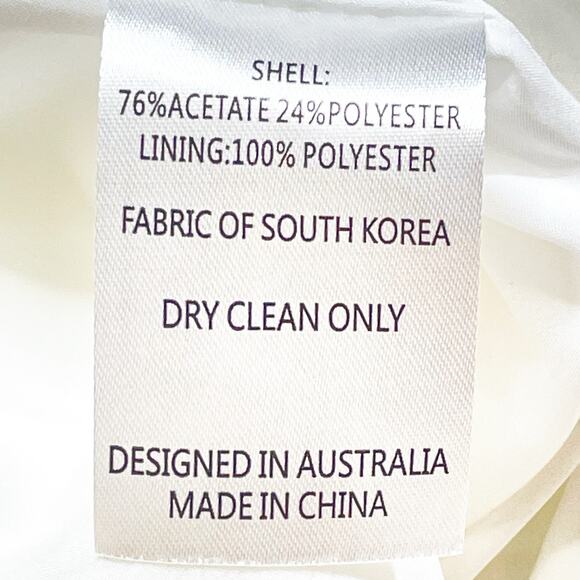 Anna Quan NWT Ivory Satin Mateo Wide Leg Pleated Pants Size 10 AU 6 US - Picture 6 of 6